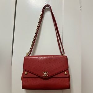 Chanel coco chevron envelope double flap